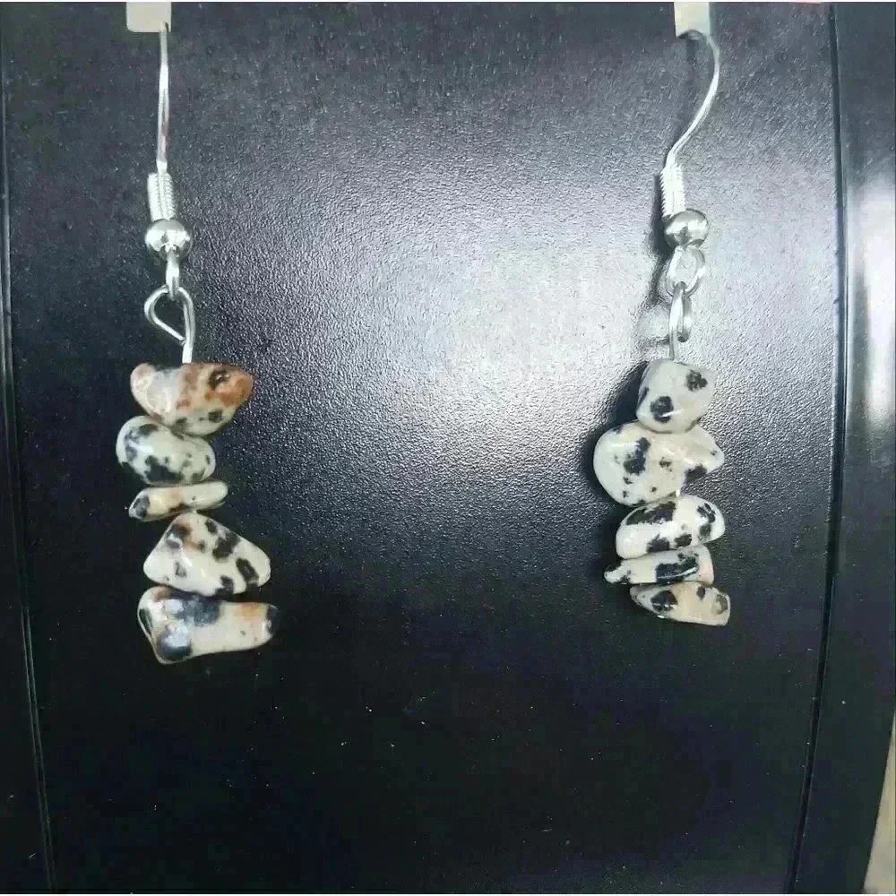 Handmade stone dangle earrings